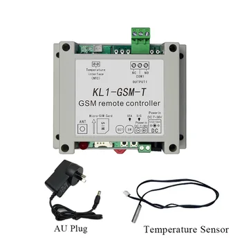 7-36VDC Quad band, 850/900/1800/1900Mhz GSM Modulis 1 relay GSM Nuotolinio valdymo Jungiklis KL1-GSM-T Su 1meter temperatūros jutiklis