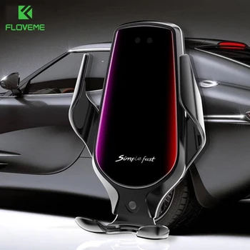 FLOVEME Smart Jutiklis Automobilių Belaidžio Įkrovimo Turėtojas QI 10W Greitas Įkroviklis iPhone 11 Pro Max 