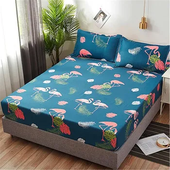 Gražus modelis vienetinį flamingo lova, čiužinys padengti spausdinti lova padengti neslidžia patalynė dulkių dangtelio variantais paklode