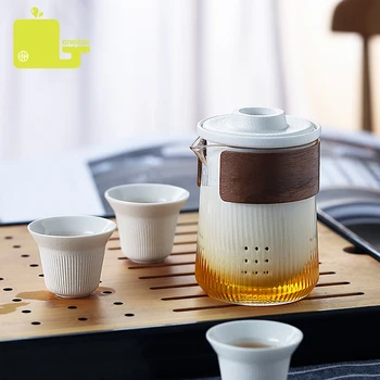 Kelionės Arbatos Rinkinys Keramikos Nešiojamų Teaware Rinkiniai Su Carring Atvejais Arbatinukas su Mažais Stiklo Filtro Gėlių Teawares