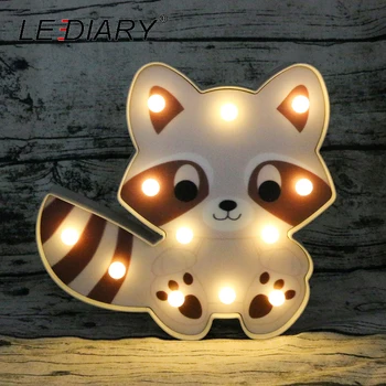 LEDIARY 3D Spalvinga Gyvūnų LED Naktinis Apšvietimas Mielas Panda Liūtas Meškėnas Formos staliukas, Lempa Vaikams Žaislas Vaikų Dienos Dovanų