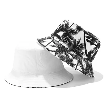 Mados Moterų Ir Vyrų Spausdinti Drobės dvipusis Lauke Kibiro Kepurę nuo Saulės Skrybėlę Bžūp kibiro kepurę hip-hop ' as, vyras ir moteris, vasaros skrybėlę