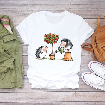 Moterų Avokado Vaisių Animacinių filmų Mergina Spausdinti Mielas Pinta Drabužius Vasaros Marškinėliai T-shirts Viršuje T Grafinis Moterų, Merginų, Moterų Tee Marškinėliai