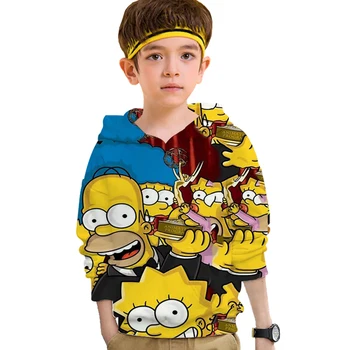 Naujas Simpson 3D Hoodies berniuko drabužių bart Simpson Kokybės Gobtuvu mergina Palaidinės Naujovė Streetwear Mados Atsitiktinis Megztinis
