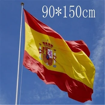 Nemokamas Pristatymas 90*150CM Ispanija Poliesteris dvipusis Spausdinimas Nacionalinės Vėliavos Bar&Laivo Kabinti Apdailos Reklama Vėliava Plaukioja