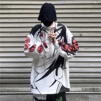 Rudens Anime Naruto Spausdinti Hoodies Streetwear Pora Atitikimo Atsitiktinis Plius Aksomo Gobtuvu Palaidinukė Unisex Vyrų Harajuku Megztinis