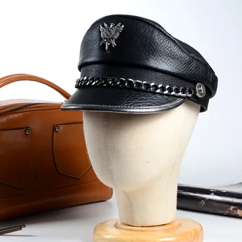 Vyrų, Moterų Realus Odos vokietijos Karinių Skrybėlę Retro Vairuotojo Armijos Paslaugų Skrybėlės/Kepurės.