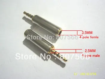 100vnt 2,5 mm iki 3,5 mm 4Pole Ausinių Lizdas kištukinis Adapteris, Naujas