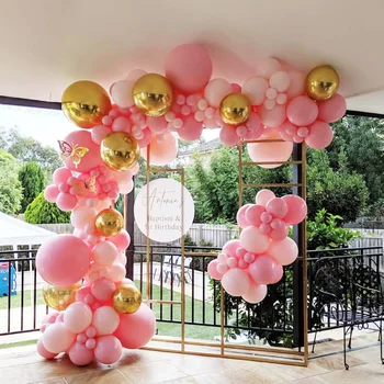 122pcs /set Pastelinės Rožinės Macaroon Balionų Girliandą Arch Rinkinys, Jubiliejų, Gimtadienio Dekoracijas Ballon Suaugusiųjų Baby Shower Mergina
