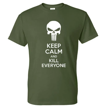 2020 Madinga Punisher T-shirt nusiraminkite IR NUŽUDYTI visus Laiškas Išspausdintas vientisos Spalvos Marškinėlius Vyrų/Moterų Mados Medvilnės Streetwear