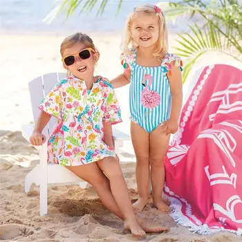 2020 Metų Vasaros Naujagimiams, Vaikams, Kūdikių Mergaitės Flamingo Bikini Maudymosi Kostiumėliai Maudymosi Kostiumėlį, Maudymosi Bodysuit Paplūdimys