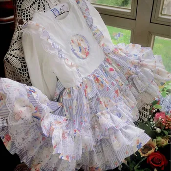 2020summer Ispanija Mergaitės Medvilnės Saldus Velykinis Triušis Lolita Princess Dress Vaikai Suknelės Mergaitėms Kalėdų Dress Mergaitė Kostiumas