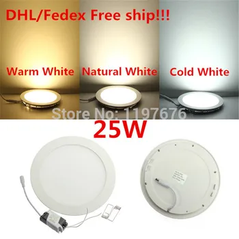 25W LED Panel Lubų Downlight Šviesos Šilta Balta/Natūrali Balta/Šaltai Balta AC85-265V DHL/Fedex Nemokamas Pristatymas