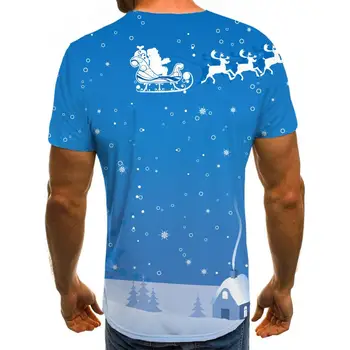 3d Marškinėlius Kalėdų marškinėliai Vyrams Elnias Tshirts Atsitiktinis Santa Claus Marškinėlius Spausdinti Sniego Anime Drabužius trumpomis Rankovėmis vasarą Kietas Stilius