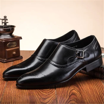 Didelis dydis 48 Verslo batai, Prekės ženklo Visiškai Grūdų Odos Vyrai Oksfordo Bateliai Britų Retro Stiliaus Raižyti Bullock Oficialų Vyrų Suknelė Batų
