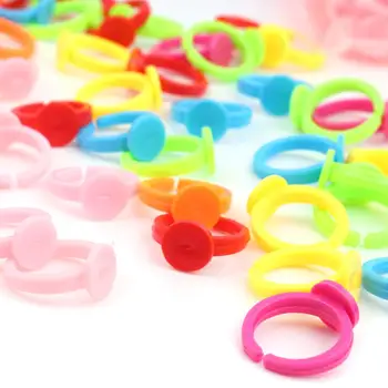 DoreenBeads Plastiko Atidaryti Cabochon Parametrai Žiedai Saldainiai Spalvos, Apvalios Merginos 