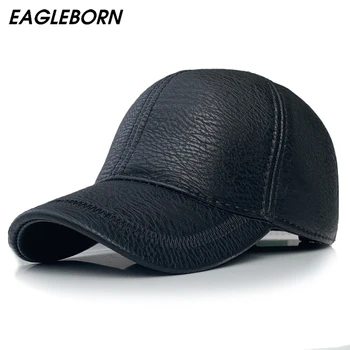 EAGLEBORN Vyrų Žiemos Skrybėlę Beisbolo kepuraitę Odos Bžūp Tėtis Skrybėlę 58cm