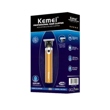 Kemei KM-700A elektriniai plaukų žoliapjovės USB įkraunama plaukų clipper oilhead clipper plaukų drožyba Profesionalus kirpimas mašina
