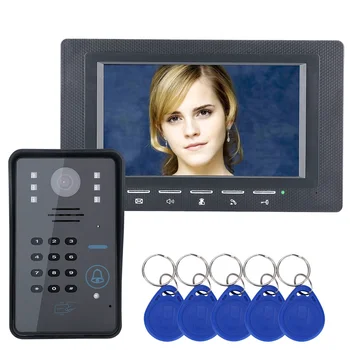 Laidinio Vaizdo Durų Phone 7 Colių Spalvotas TFT LCD Smart Video Domofonas Doorbell su infraraudonųjų SPINDULIŲ Naktinio Matymo Kamera Paramos ID Kortelės Atrakinti