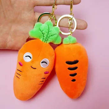 Mini 12cm , animacinių filmų morkų pliušinis žaislas , mielas anime modelis keychain žaislas , įdaryti pliušinis lėlės maišelį Pakabukas mergaitėms dovanų
