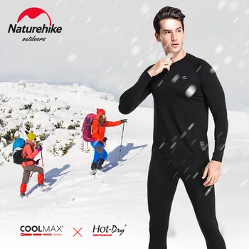 NatureHike Mens Bazės Sluoksnis ilgomis Rankovėmis Šilumos UnderShirt HotDry CoolMax wicking komfortą sportiniai Moteriški apatiniai innerwear