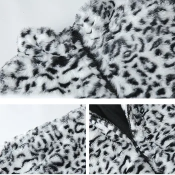 Žiemos Dirbtiniais Kailiais Leopardas Spausdinti Kailio Striukė Harajuku Mados Prarasti Šiltas Kailis 2020 Metų Hip-Hop Streetwear Tirštėti Outwear Negabaritinių