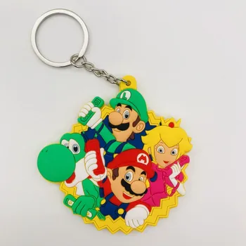 10VNT Anime Pav Super Mario Bro Keychain Minkštas PVC Luigi Mario Animacinis Personažas, Raktų Žiedas Key Chain Ventiliatorius Dovanų Kolekcija
