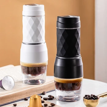 1pcs Nerūdijančio Plieno Kavos Aparatas, Mini Nešiojamieji Kavos virimo aparatas Slėgio Espresso Vadovas Rankinį Espresso Kavos virimo aparatas namams