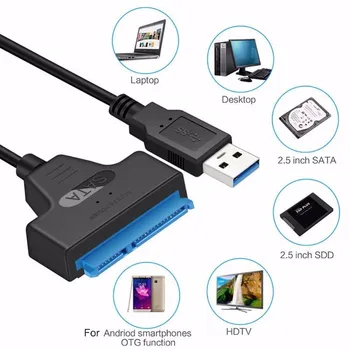 22 Pin SATA III USB 3.0 2.5 Colių Kietojo Disko Adapteris, Laidas/UASP -SATA Su USB3.0 Konverteris Usb C Iki Hdmi, Vga, Usb, C Adapteris