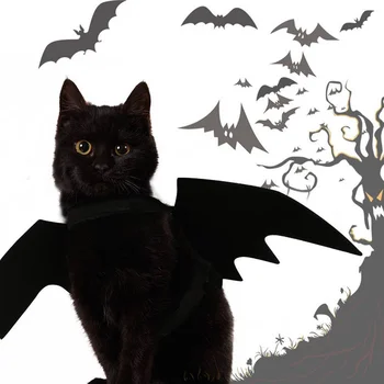 3Pcs Cute Halloween Katės Kostiumas Mažų Naminių Kačių Šikšnosparnių Sparnus Helovinas Katė Sparnus Hallowen Kačių Reikmenys 2019 Helovinas Dekoracijas