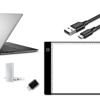 A4 LED Piešimo Planšetinį kompiuterį Skaitmeninės Grafikos Pad USB LED Šviesos Lauke Kopijuoti Valdybos Elektroninis Menas Grafikos, Tapybos, Rašymo Lentelė