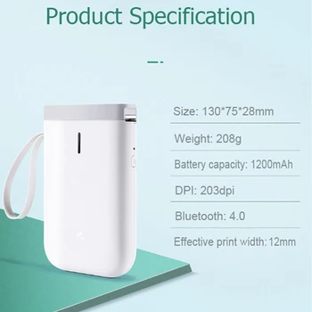 Balta Niimbot Labeler pridėti 10Rolls Balta 14x22mm D11 Kaina Lipdukas Nešiojamų Terminis Etikečių Spausdintuvas Namų ir Biuro reikmėms USB Kabelis