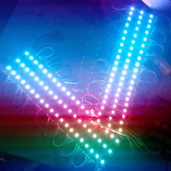 GBKOF 100VNT RGB LED Modulis įpurškimo objektyvas 5050 Super Ryškios Reklamos Šviesos Permainingi spalvos, IP65 Vandeniui Pasirašyti Apšvietimas