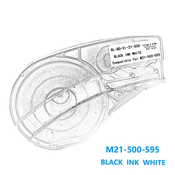 M21-500-595 Juodu ant Balto Suderinama BMP21-PLIUS IDPAL ir LABPAL Etikečių Spausdintuvas gero Sukibimo Vinilo kinas Etiketės Juostos