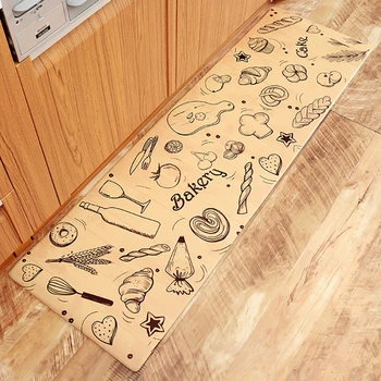 Moder virtuvės kiliminė danga, atsparus Vandeniui Oilproof PVC Animacinių filmų Motina Virtuvės Grindų Durų Kilimėlis Anti-slip Kilimėliai Namų Įėjimo Durų Doormats