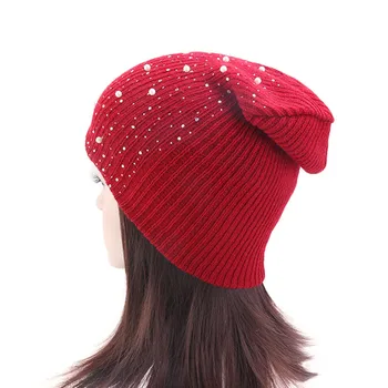 Nauja stiliaus vientisa spalva Tirštėti megzti skrybėlę žiemą šiltą kepurę Skullies bžūp beanie skrybėlių suaugusiųjų mergina ir moteris 01