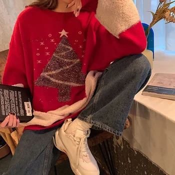 Naujas Kalėdinis megztinis seserys, draugės Kalėdų džemperis Retro megztinis Retro rudenį ir žiemą, megztinis, Kalėdos, Nauji Metai