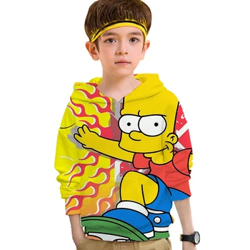 Naujas Simpson 3D Hoodies berniuko drabužių bart Simpson Kokybės Gobtuvu mergina Palaidinės Naujovė Streetwear Mados Atsitiktinis Megztinis