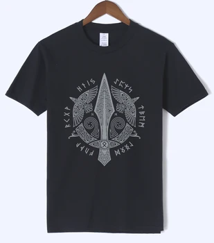 Odin Vikingai vyras marškinėliai vasaros 2019 streetwear atsitiktinis trumpomis rankovėmis Plius Dydis juokingas marškinėlius hip-hop vintage black t-shirt vyrai