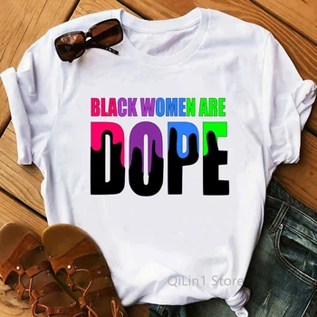 Rainbow black moterys dope juokinga t marškinėliai black live klausimas marškinėlius black girl magic drabužiai, marškinėliai, femme viršūnes grafinis tees