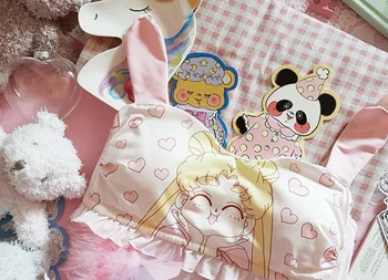 Studentų Lolita mielas saldus Apatiniai set girls Loli rožinė Anime Sailor Moon princess Liemenėlė nustatyti Kawaii Sailor Moon Trumpikės cosplay