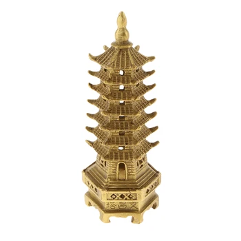 Tradicinis Kinų Vario Budistų Wen Chang Bokšto Modelis Statulėlės Budizmas Stupa Pagoda Bokštas