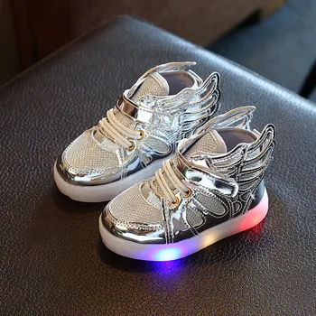 Vaikas Berniukų, Mergaičių LED batų Angelas Sparnų Vaikai Mados batai, Mergaičių, kūdikių bateliai žėrintis sportbačiai, avalynė Vaikams SH008