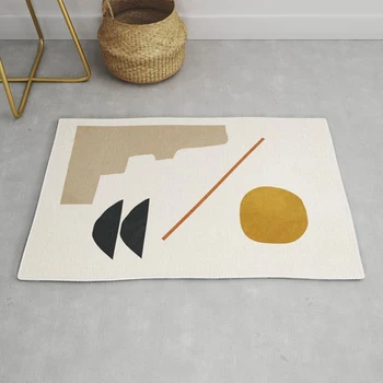 Šiaurės abstrakčiai spausdinimo grindų kilimėliai sutirštės flanelė grindų kilimas virtuvės, vonios, miegamojo durų absorbentas neslidus kilimėlis dekoro kilimai
